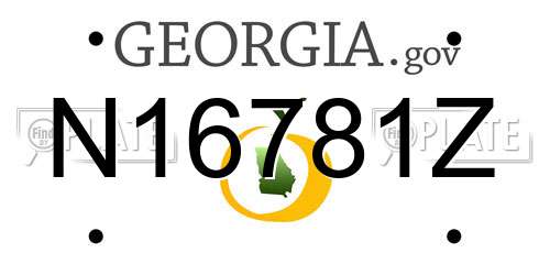 N16781Z Georgia License Plate