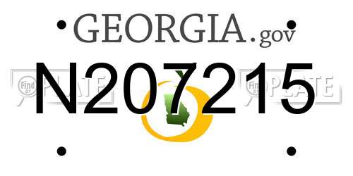 N207215 Georgia License Plate