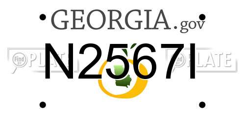 N2567I Georgia License Plate