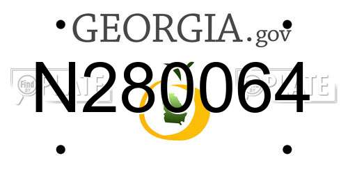 N280064 Georgia License Plate