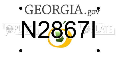 N2867I Georgia License Plate