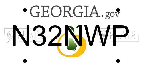 N32NWP Georgia License Plate