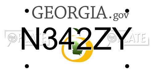 N342ZY Georgia License Plate