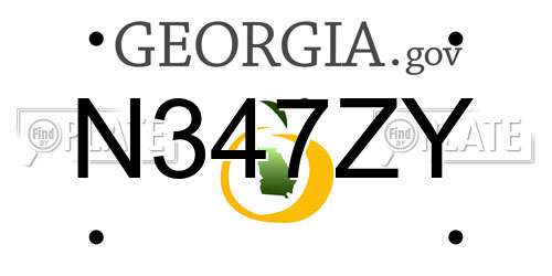 N347ZY Georgia License Plate