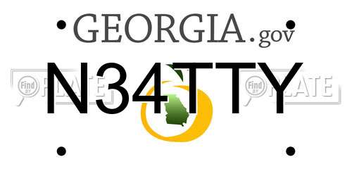 N34TTY Georgia License Plate