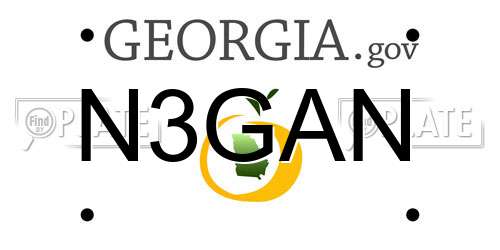 N3GAN Georgia License Plate