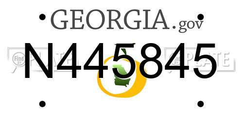 N445845 Georgia License Plate