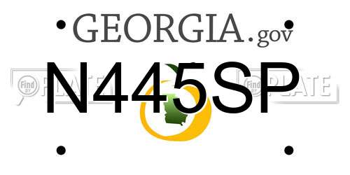 N445SP Georgia License Plate