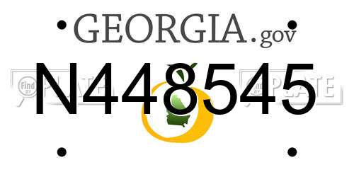 N448545 Georgia License Plate