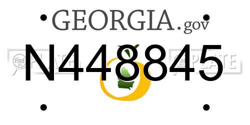 N448845 Georgia License Plate