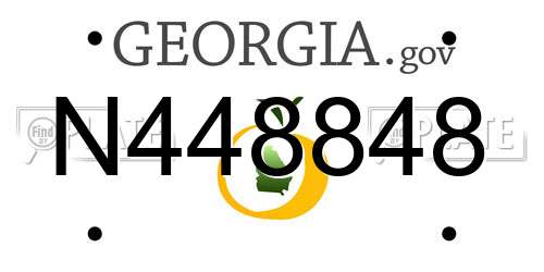 N448848 Georgia License Plate