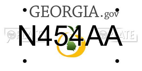 N454AA Georgia License Plate