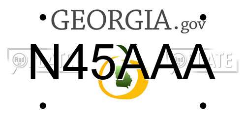 N45AAA Georgia License Plate