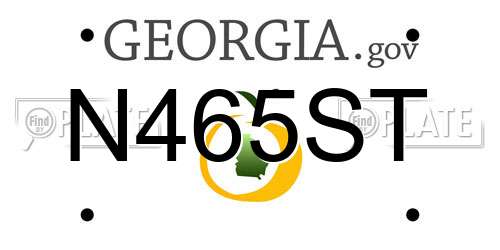 N465ST Georgia License Plate