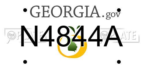 N4844A Georgia License Plate