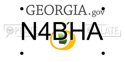 N4BHA Georgia License Plate