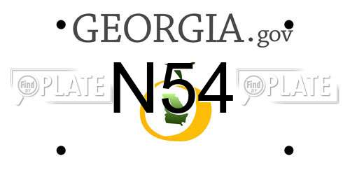 N54 Georgia License Plate