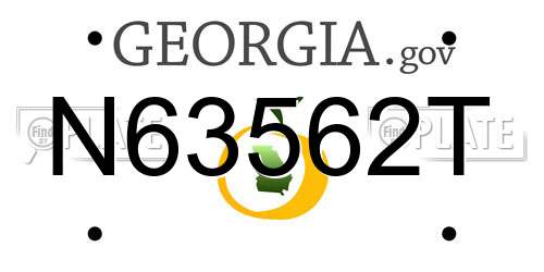 N63562T Georgia License Plate