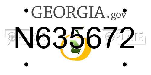N635672 Georgia License Plate