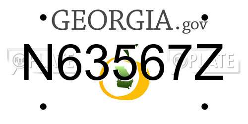 N63567Z Georgia License Plate