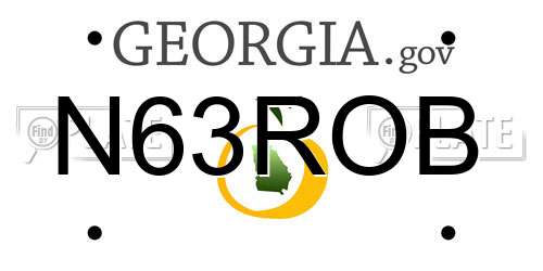 N63ROB Georgia License Plate