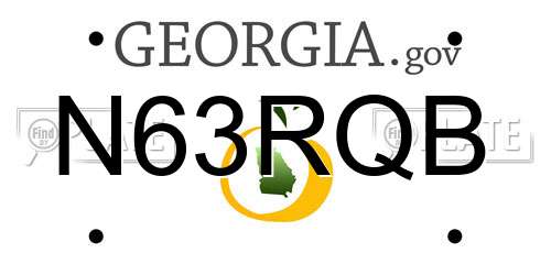 N63RQB Georgia License Plate