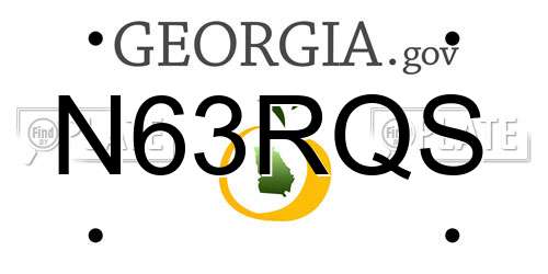 N63RQS Georgia License Plate