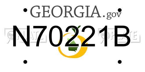 N70221B Georgia License Plate