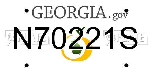 N70221S Georgia License Plate