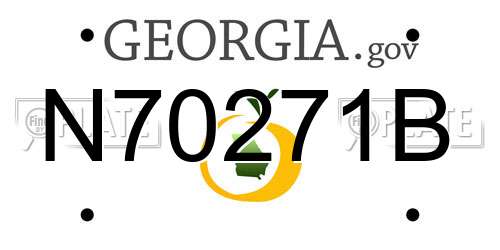 N70271B Georgia License Plate