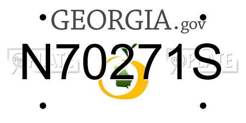 N70271S Georgia License Plate