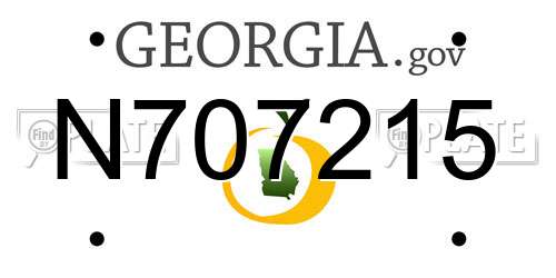 N707215 Georgia License Plate