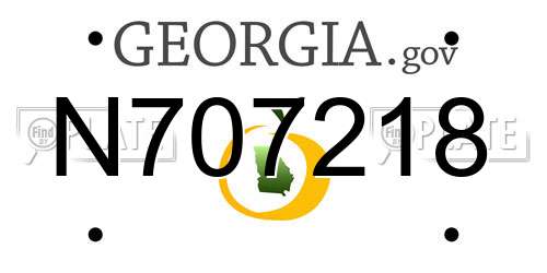 N707218 Georgia License Plate