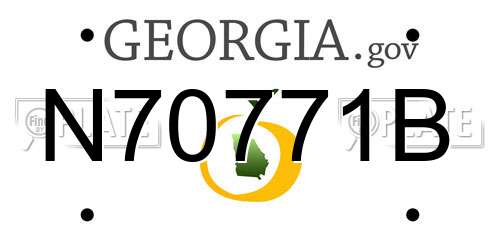 N70771B Georgia License Plate