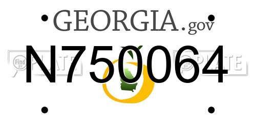 N750064 Georgia License Plate