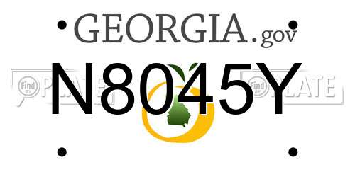 N8045Y Georgia License Plate