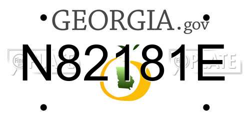 N82181E Georgia License Plate