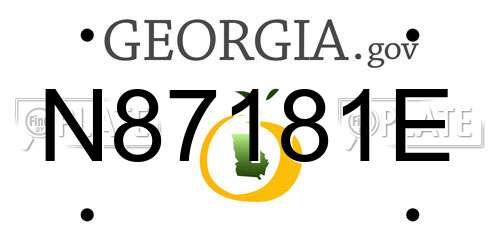 N87181E Georgia License Plate