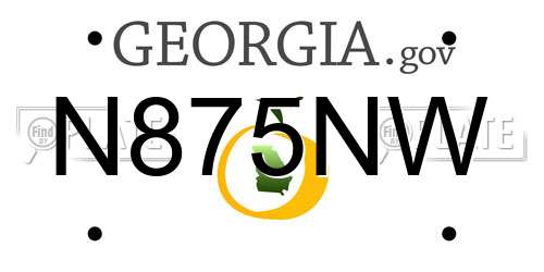 N875NW Georgia License Plate
