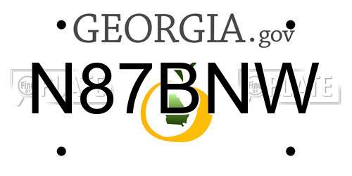 N87BNW Georgia License Plate