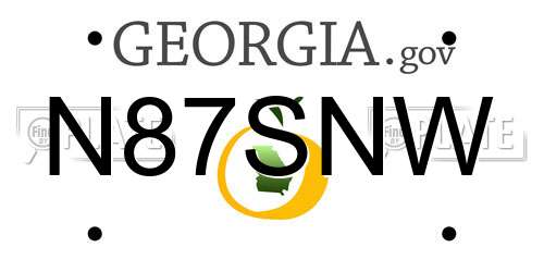 N87SNW Georgia License Plate