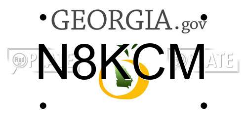 N8KCM Georgia License Plate