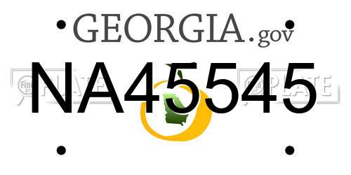NA45545 Georgia License Plate