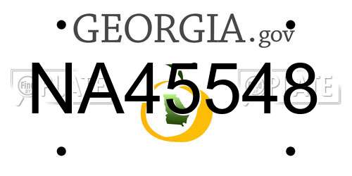 NA45548 Georgia License Plate
