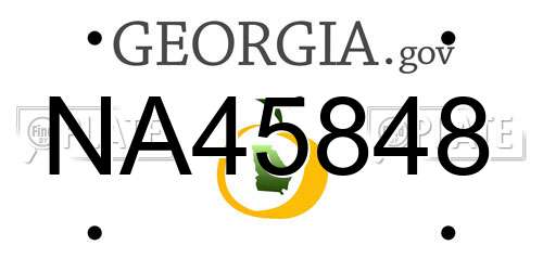 NA45848 Georgia License Plate