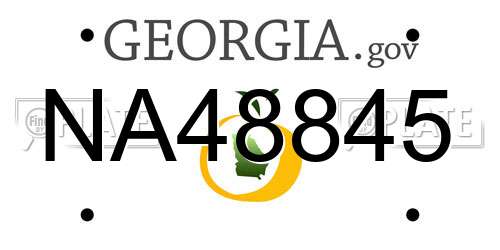 NA48845 Georgia License Plate