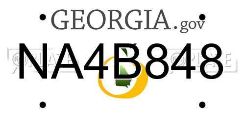 NA4B848 Georgia License Plate