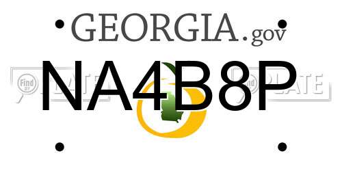 NA4B8P Georgia License Plate