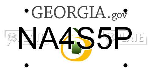 NA4S5P Georgia License Plate
