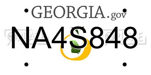 NA4S848 Georgia License Plate